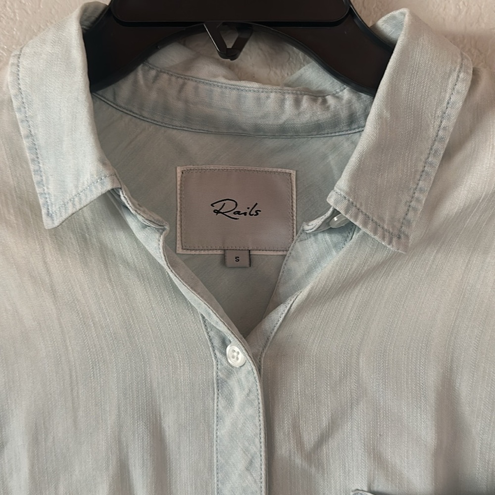 Nwot Rails Western Fringe Denim Flannel Size Smal… - image 2